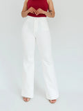 Bootcut long jeans off white