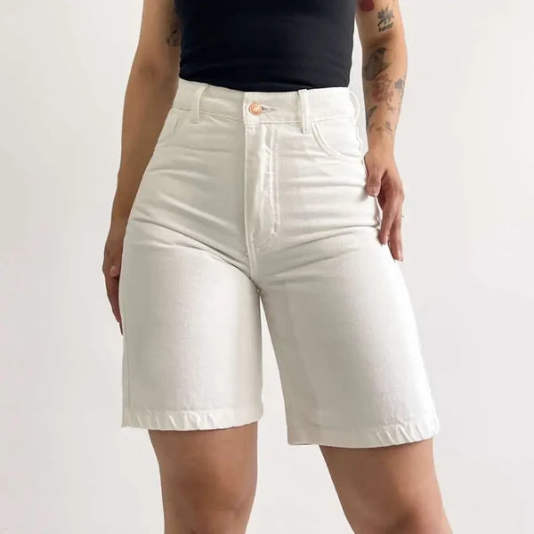 Bermuda jeans beige