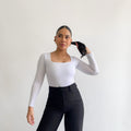 Body manga larga blanco