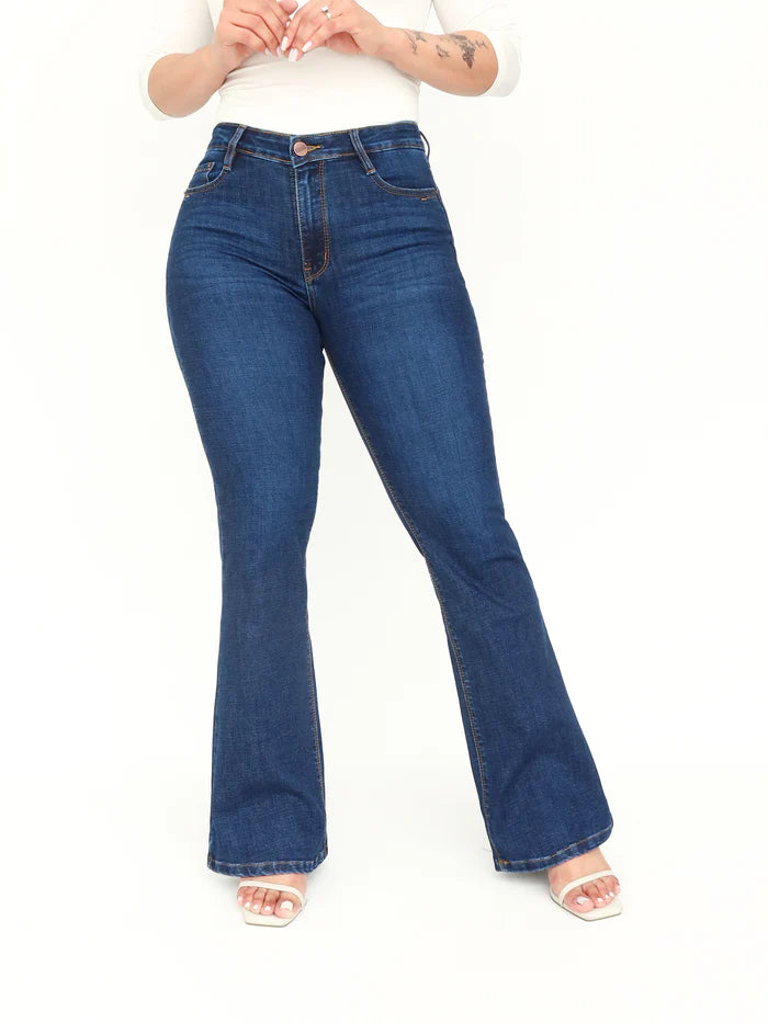Bootcut regular tiro medio jeans azul