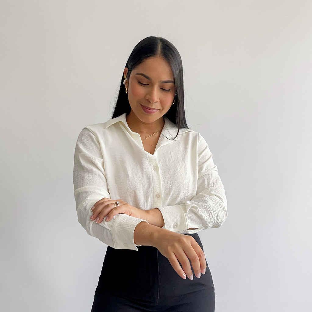 Camisa crepe beige