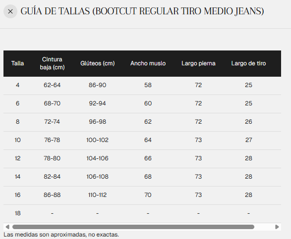 Bootcut regular tiro medio jeans azul oscuro