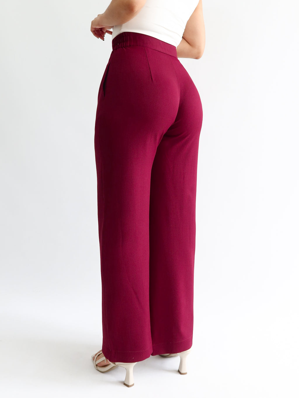 Straight pants elástico midi