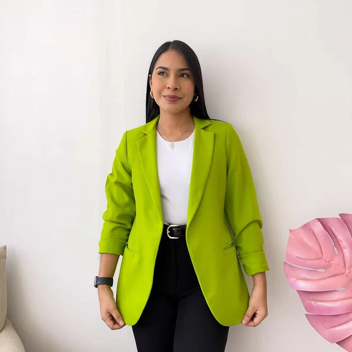 Blazer manga carrugada verde