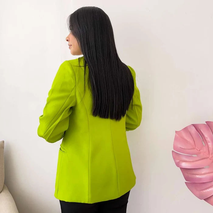 Blazer manga carrugada verde