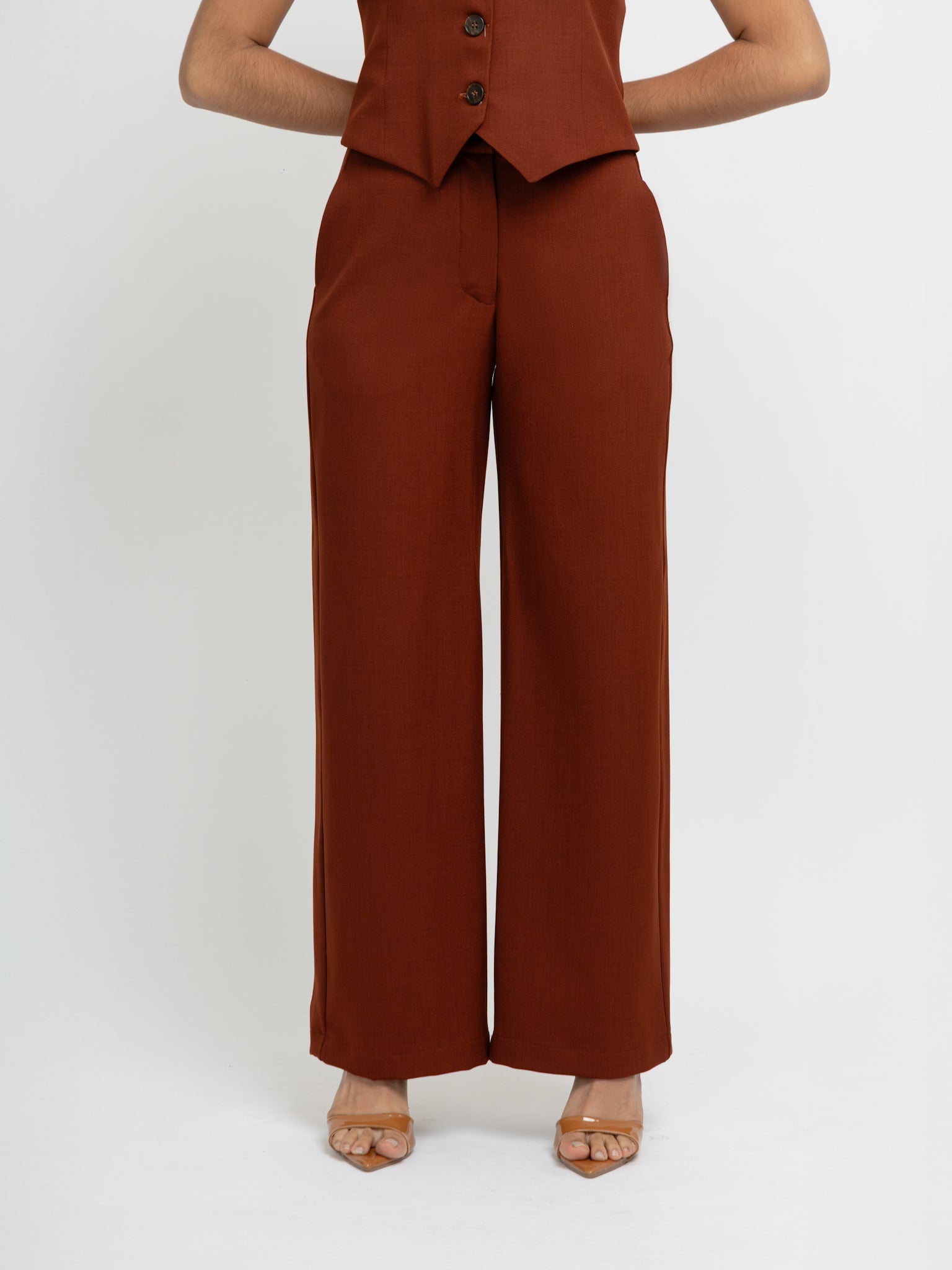 Straight pants elástico midi